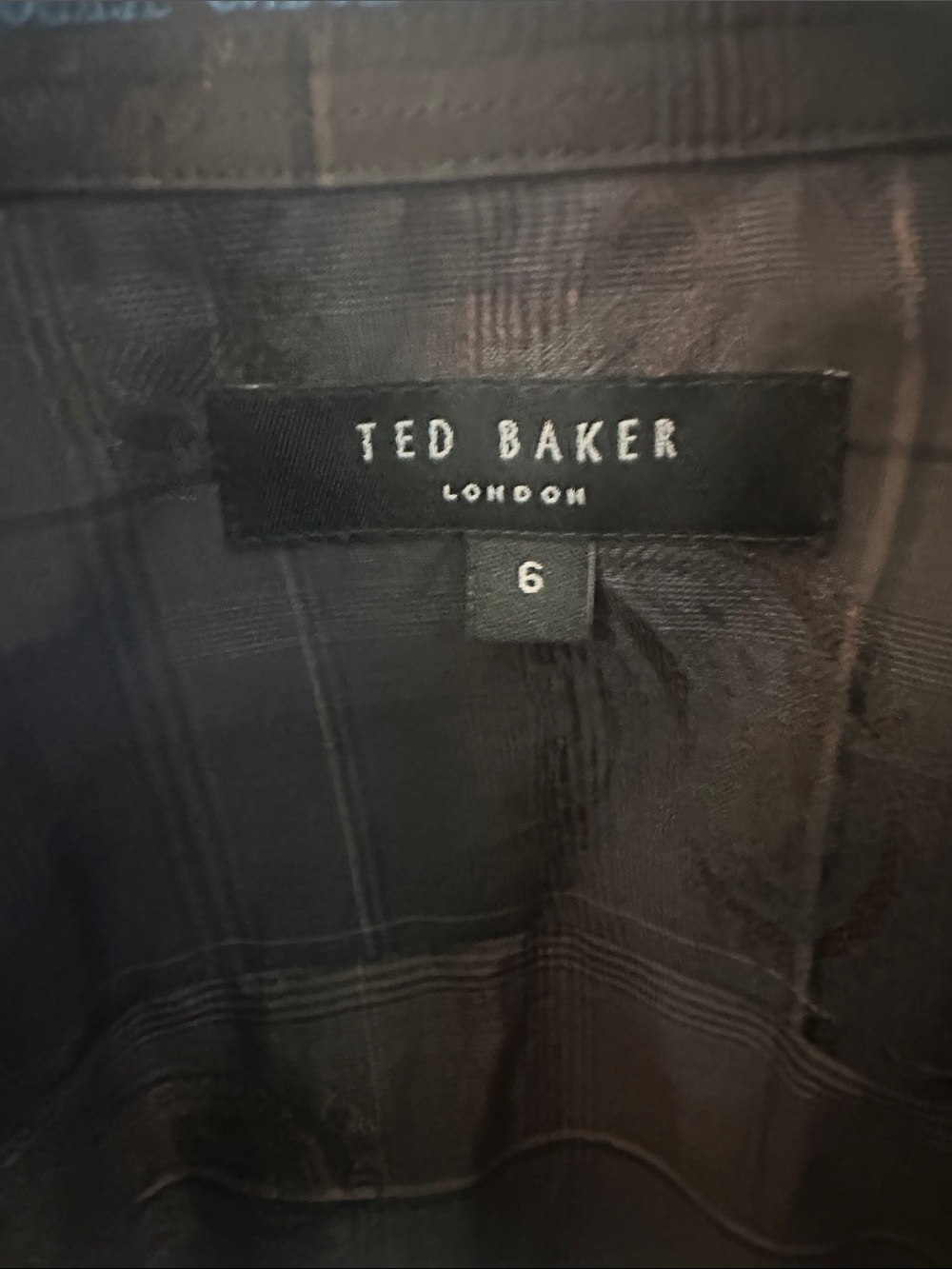 Ted Baker Black Plaid Paisley Button-Down Shirt - Picture 6 of 7